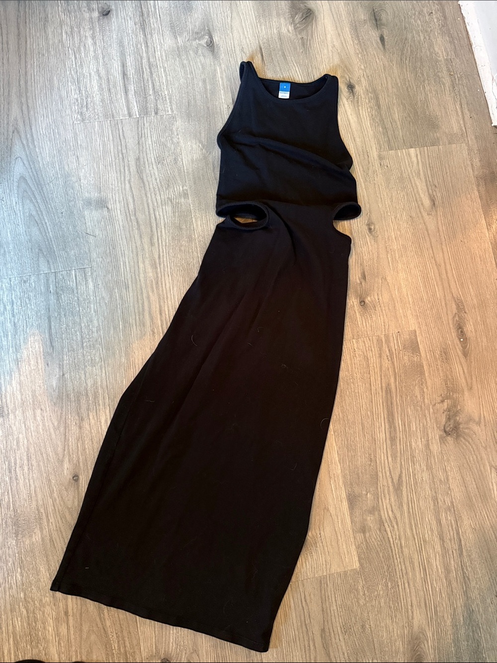 Old Navy Black Sleeveless Cutout Maxi Dress
